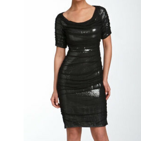 Tadashi Shoji Sequin & Silk Mesh Sheath Dress - Picture 1 of 8